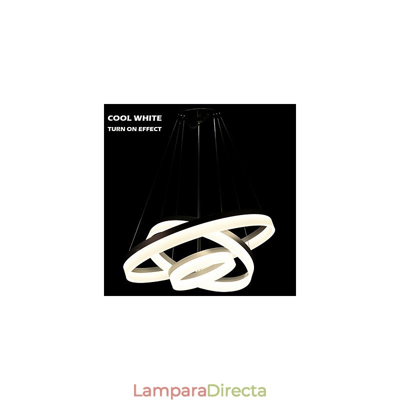 Lámpara colgante redonda moderna de acrílico, iluminación de lujo con tres anillos, accesorios de iluminación de techo.