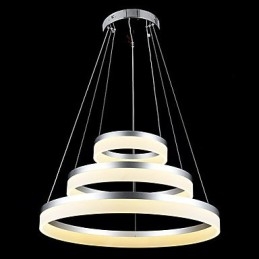 Lámpara colgante redonda moderna de acrílico, iluminación de lujo con tres anillos, accesorios de iluminación de techo.