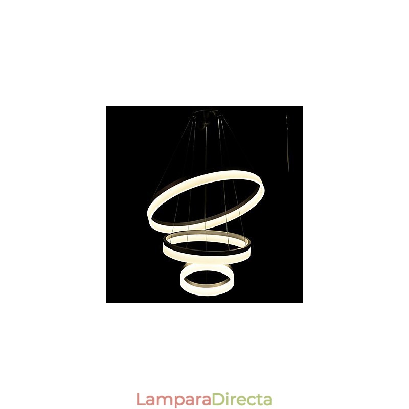 Lámpara colgante redonda moderna de acrílico, iluminación de lujo con tres anillos, accesorios de iluminación de techo.