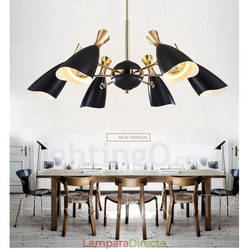 Lámpara de araña contemporánea moderna de 6 luces