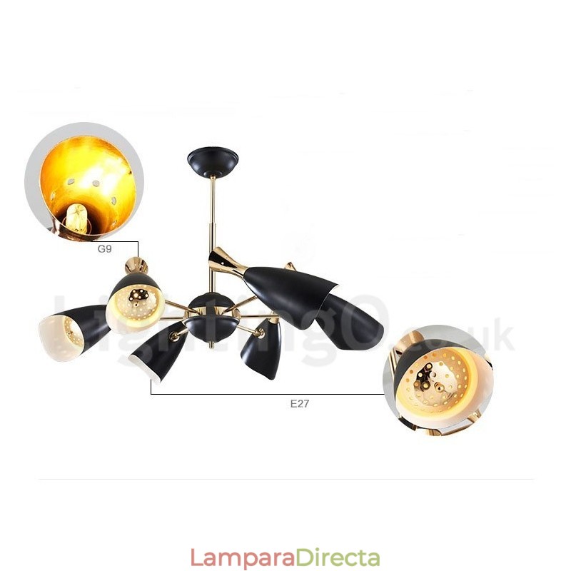 Lámpara de araña contemporánea moderna de 6 luces