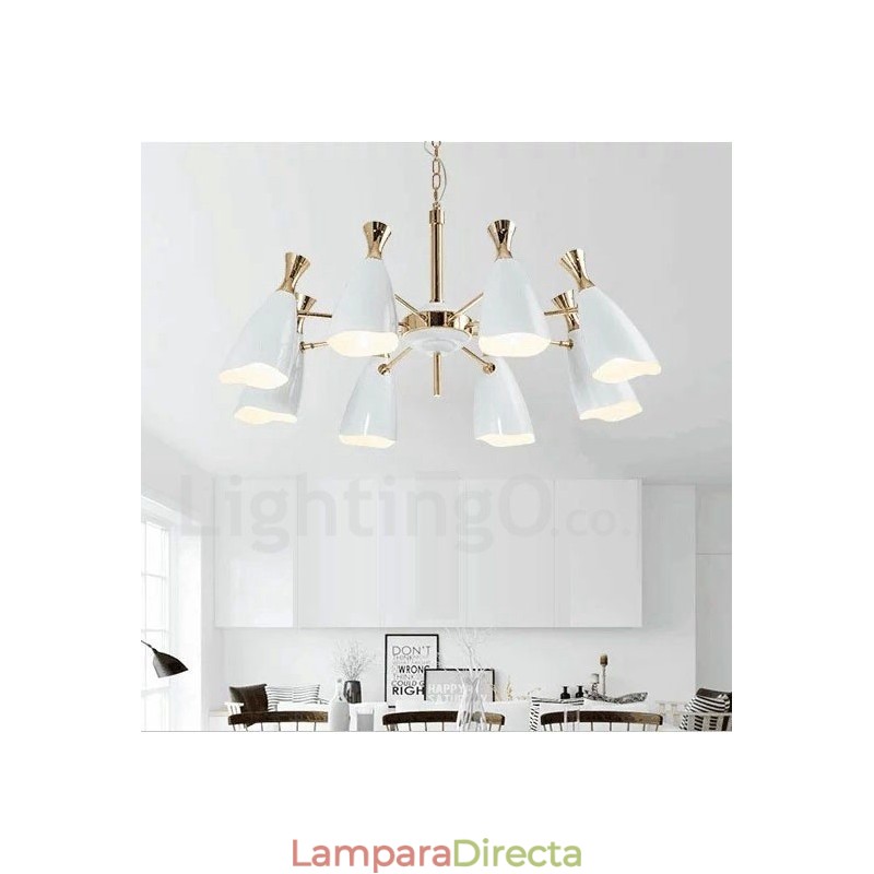 Lámpara de araña de estilo contemporáneo moderno de 8 luces
