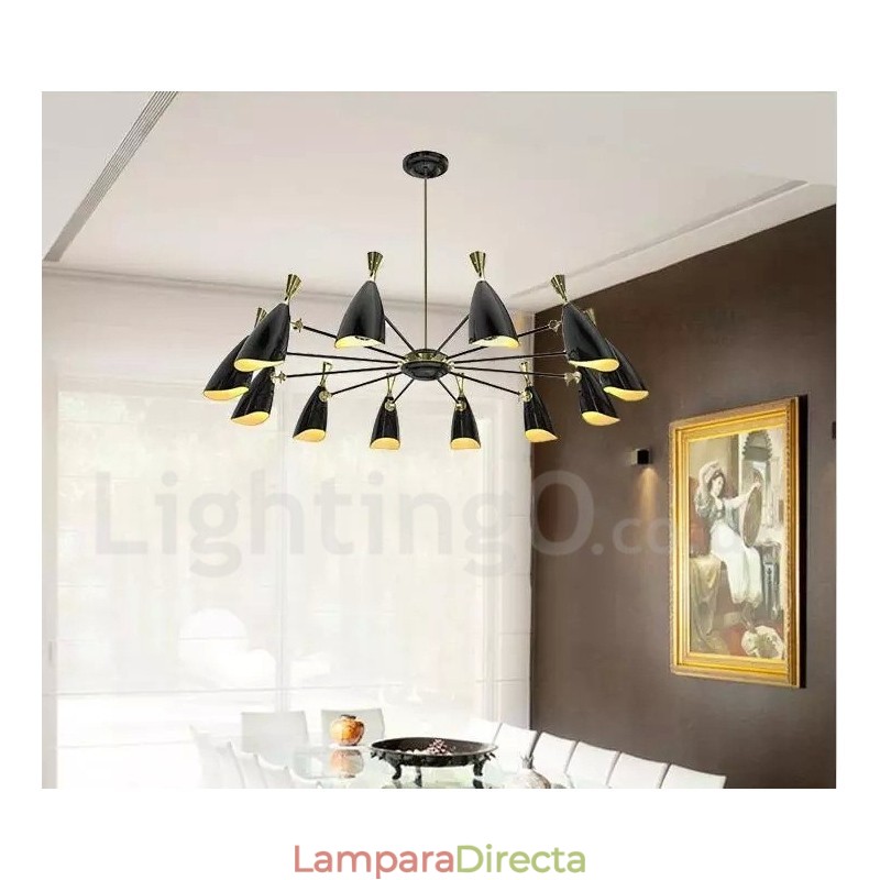 Lámpara de araña de 12 luces de estilo contemporáneo moderno