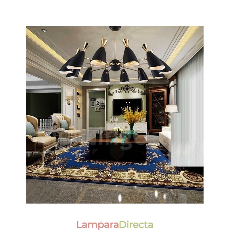 Lámpara de araña de 12 luces de estilo contemporáneo moderno