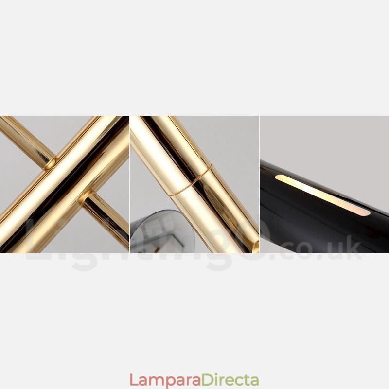 Lámpara de araña moderna contemporánea de 2 niveles y 4 luces