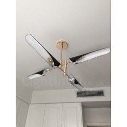 Lámpara de araña moderna contemporánea de 2 niveles y 4 luces