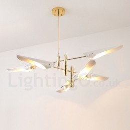 Lámpara de araña moderna contemporánea de 3 niveles y 6 luces