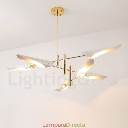 Lámpara de araña moderna contemporánea de 3 niveles y 6 luces Lámpara de araña moderna contemporánea de 3 niveles y 6 luces