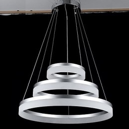 Lámpara colgante redonda moderna de acrílico, iluminación de lujo con tres anillos, accesorios de iluminación de techo.
