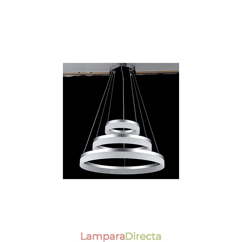 Lámpara colgante redonda moderna de acrílico, iluminación de lujo con tres anillos, accesorios de iluminación de techo.