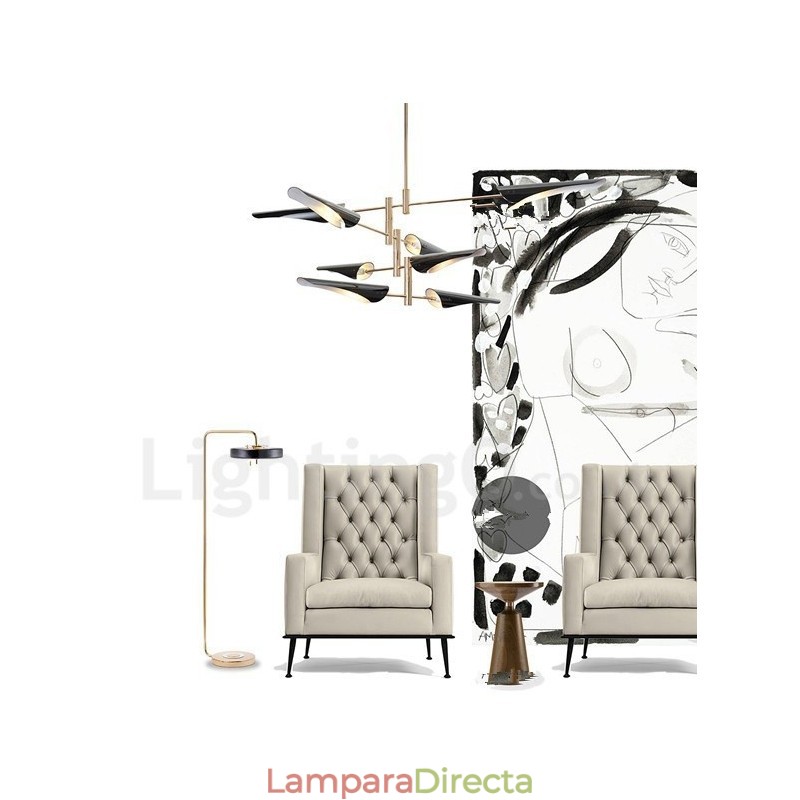 Lámpara de araña moderna contemporánea de 4 niveles y 8 luces