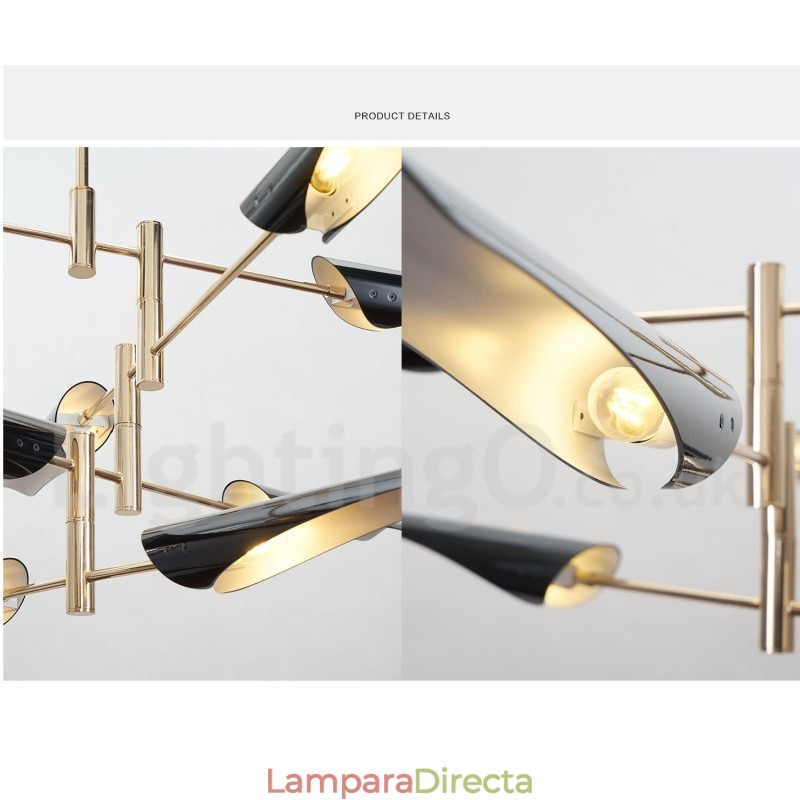 Lámpara de araña moderna contemporánea de 4 niveles y 8 luces
