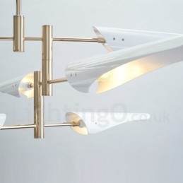 Lámpara de araña moderna contemporánea de 4 niveles y 8 luces