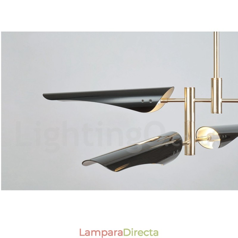 Lámpara de araña moderna contemporánea de 4 niveles y 8 luces