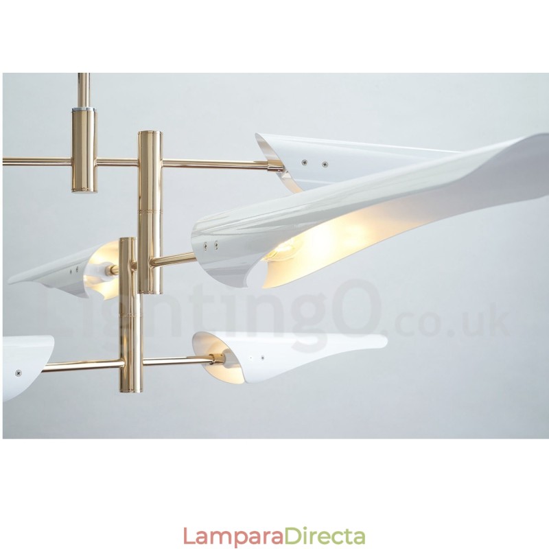 Lámpara de araña moderna contemporánea de 4 niveles y 8 luces