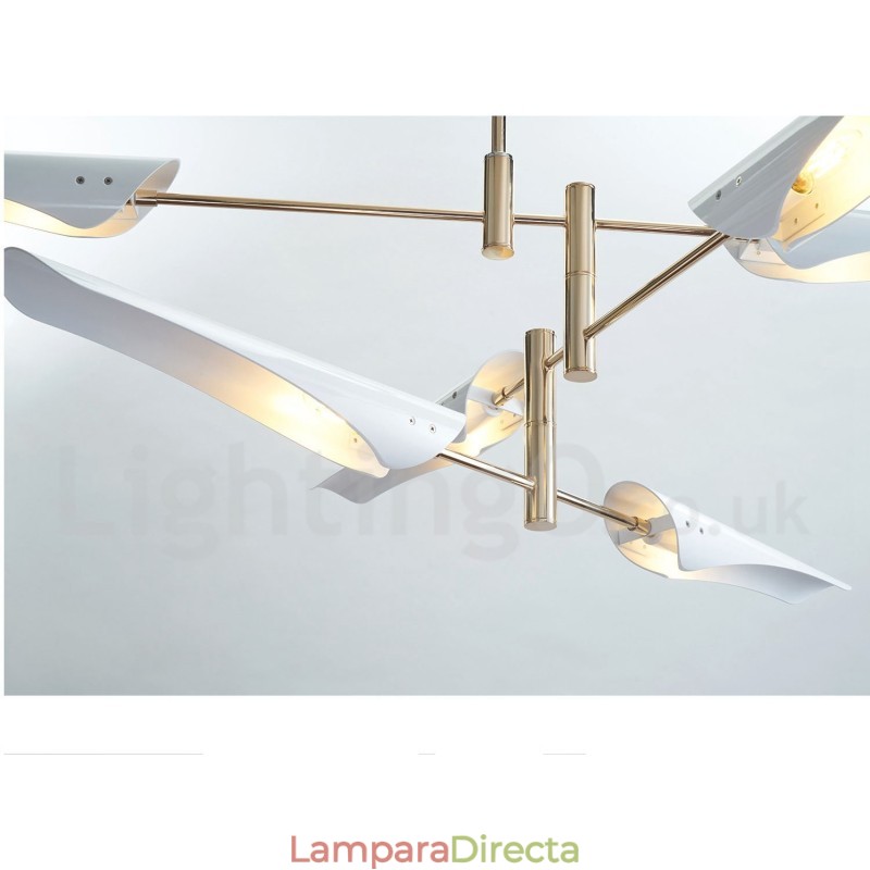 Lámpara de araña moderna contemporánea de 4 niveles y 8 luces
