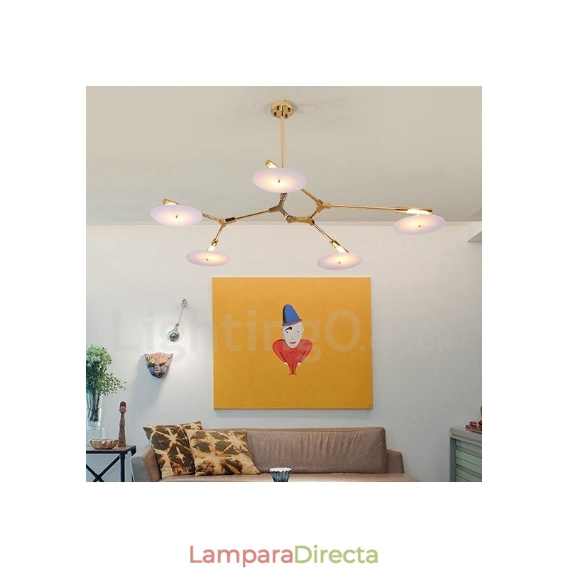 Lámpara de araña moderna contemporánea de 5 luces