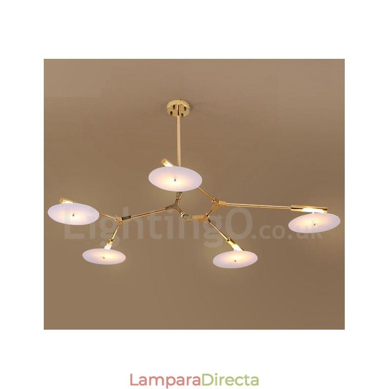 Lámpara de araña moderna contemporánea de 5 luces