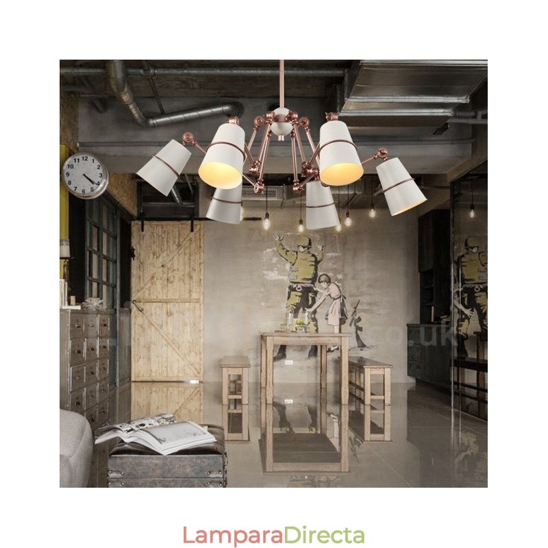 Lámpara de araña de 6 luces con estilo moderno y contemporáneo