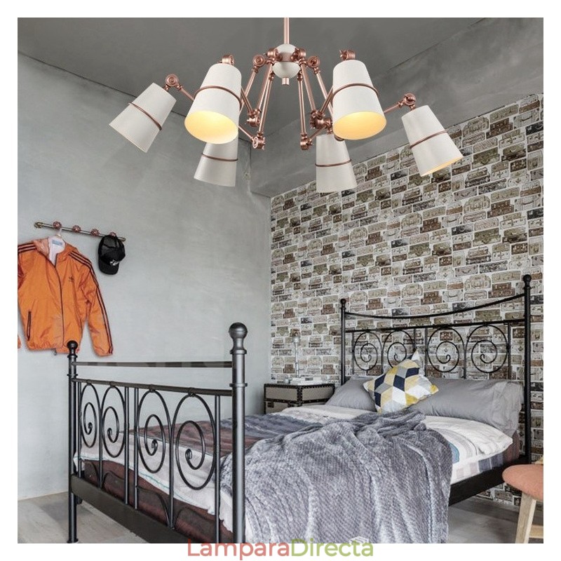 Lámpara de araña de 6 luces con estilo moderno y contemporáneo