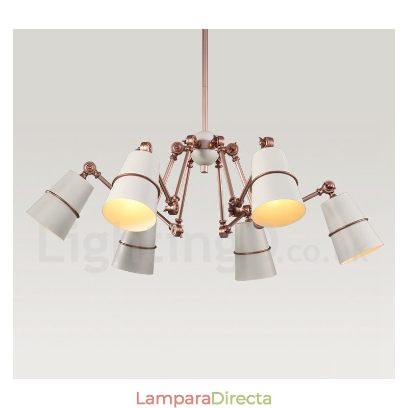 Lámpara de araña de 6 luces con estilo moderno y contemporáneo