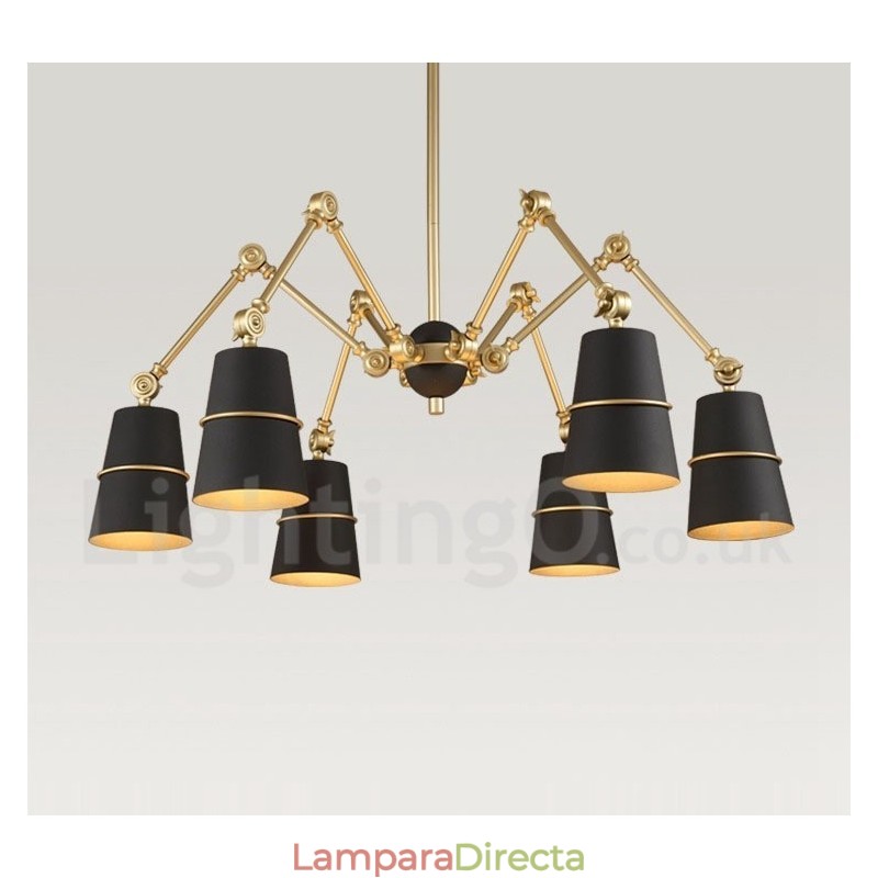 Lámpara de araña de 6 luces con estilo moderno y contemporáneo