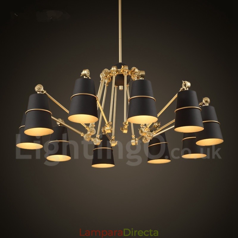 Lámpara de araña de 10 luces con estilo contemporáneo moderno