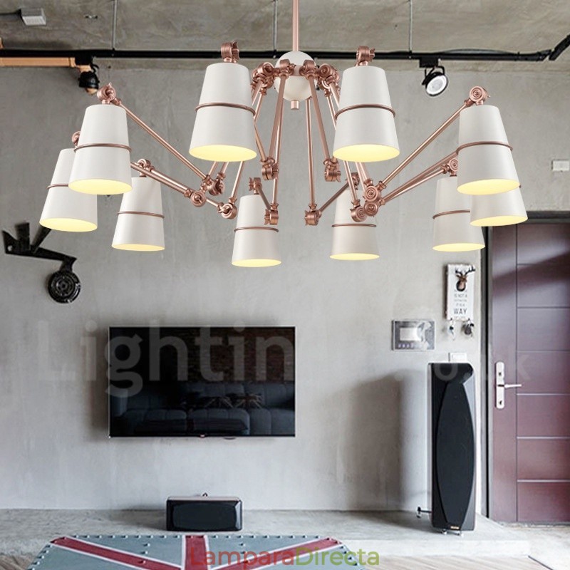 Lámpara de araña de 10 luces con estilo contemporáneo moderno