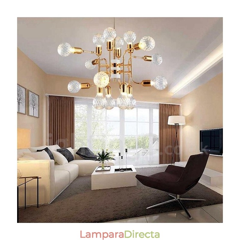 Lámpara de araña moderna contemporánea de 4 niveles y 16 luces