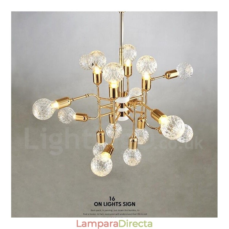 Lámpara de araña moderna contemporánea de 4 niveles y 16 luces