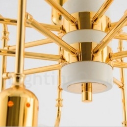 Lámpara de araña moderna contemporánea de 4 niveles y 16 luces