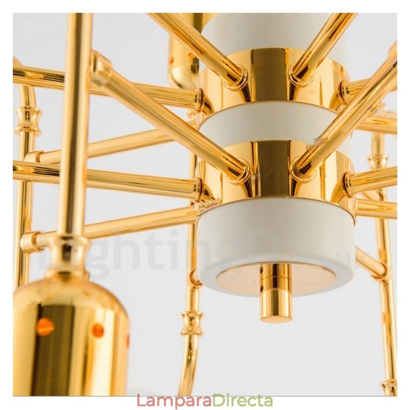 Lámpara de araña moderna contemporánea de 4 niveles y 16 luces