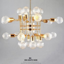 Lámpara de araña moderna contemporánea de 4 niveles y 24 luces
