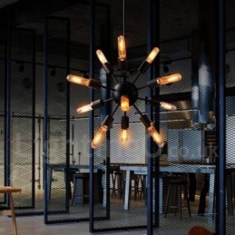 Lámpara de araña Sputnik retro vintage de 12 luces