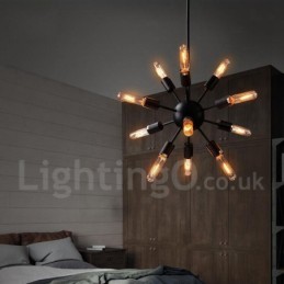 Lámpara de araña Sputnik retro vintage de 12 luces