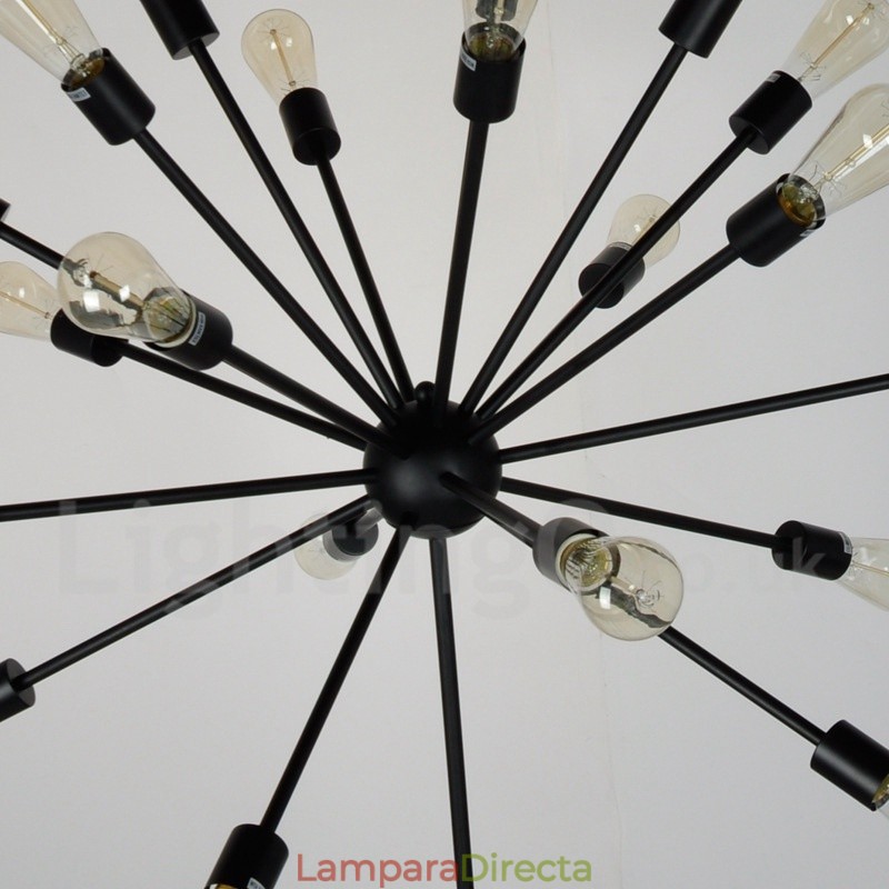 Lámpara de araña Sputnik retro vintage de 16 luces