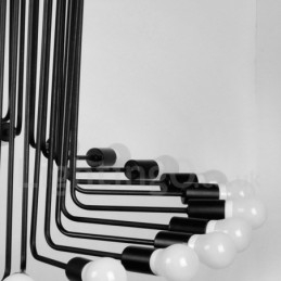 Lámpara de araña moderna, contemporánea, retro, vintage, negra, de 26 luces