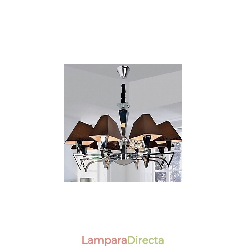 Lámpara de araña de hierro forjado de moda con iluminación artística de 8 luces