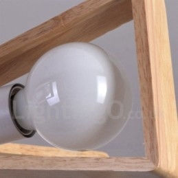 Lámpara de araña de madera de un solo nivel con 5 luces, estilo moderno y contemporáneo