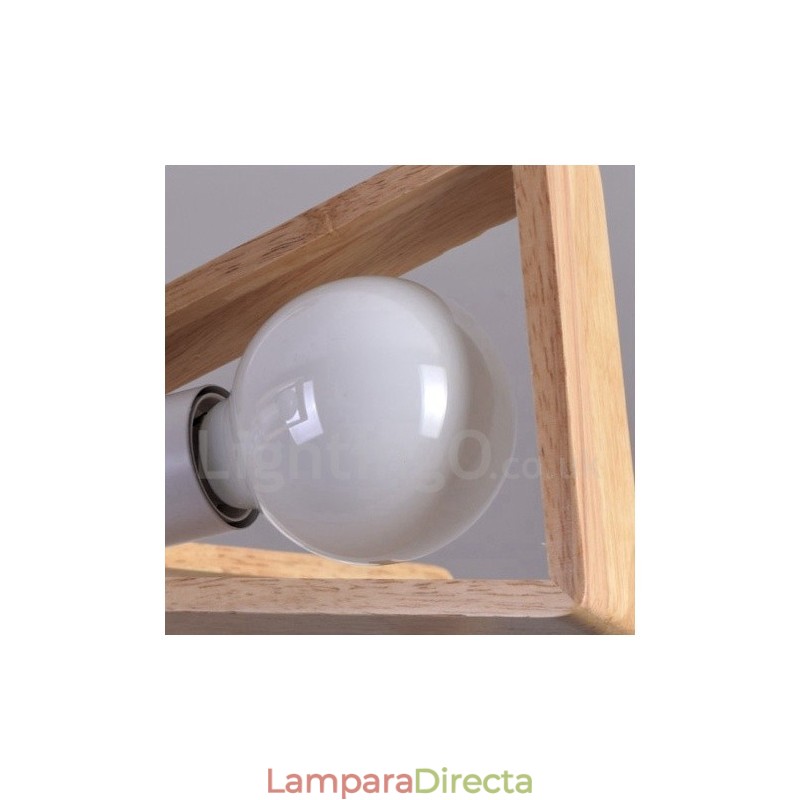 Lámpara de araña de madera de un solo nivel con 5 luces, estilo moderno y contemporáneo