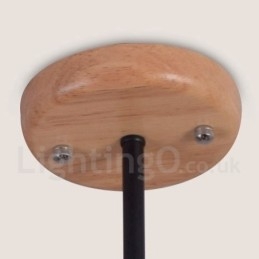 Lámpara de araña de madera de un solo nivel con 5 luces, estilo moderno y contemporáneo