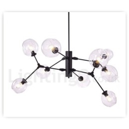 Lámpara de araña con pantalla de cristal de estilo moderno y contemporáneo.