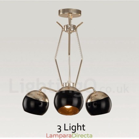 Lámpara de araña moderna contemporánea de metal de un solo nivel de 3 luces con pantalla de vidrio Lámpara de araña moderna contemporánea de metal de un solo nivel de 3 luces con pantalla de vidrio