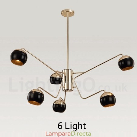 Lámpara de araña moderna contemporánea de metal de 6 luces y 2 niveles con pantalla de vidrio Lámpara de araña moderna contemporánea de metal de 6 luces y 2 niveles con pantalla de vidrio