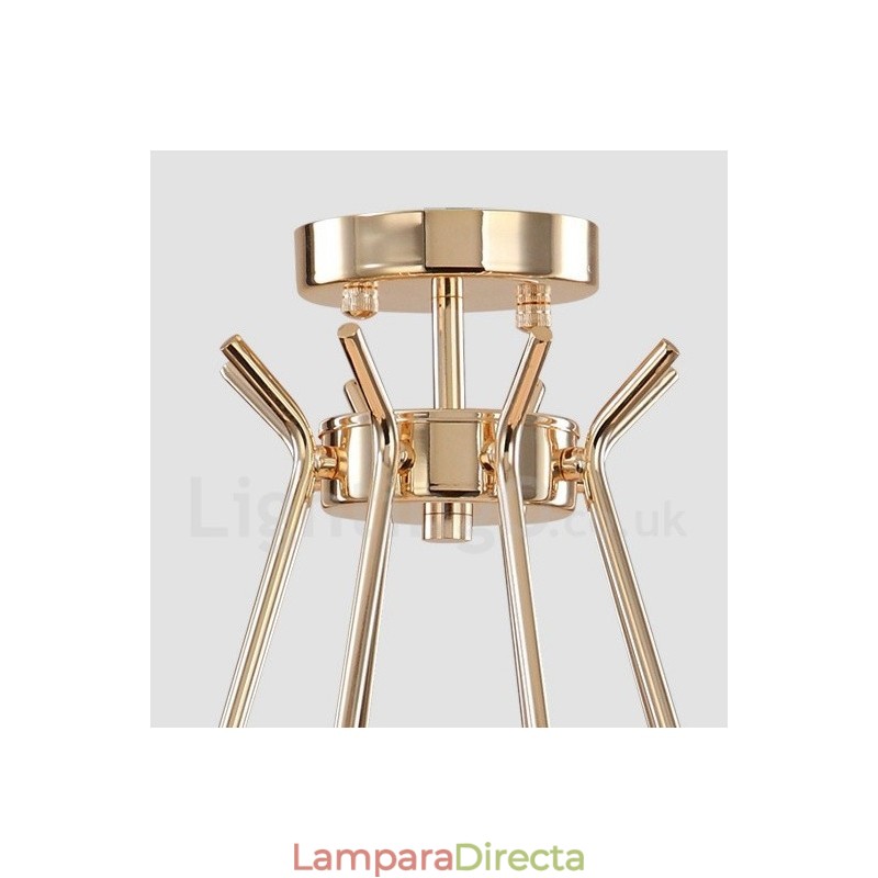 Lámpara de araña moderna contemporánea de metal de 30 luces y 2 niveles con pantalla de vidrio