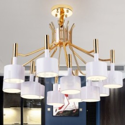 Lámpara de araña moderna contemporánea de 12 luces y 2 niveles