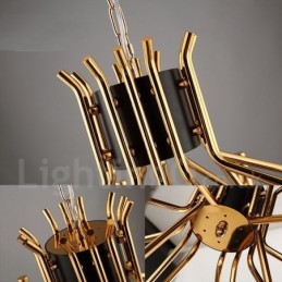Lámpara de araña moderna contemporánea de 12 luces y 2 niveles