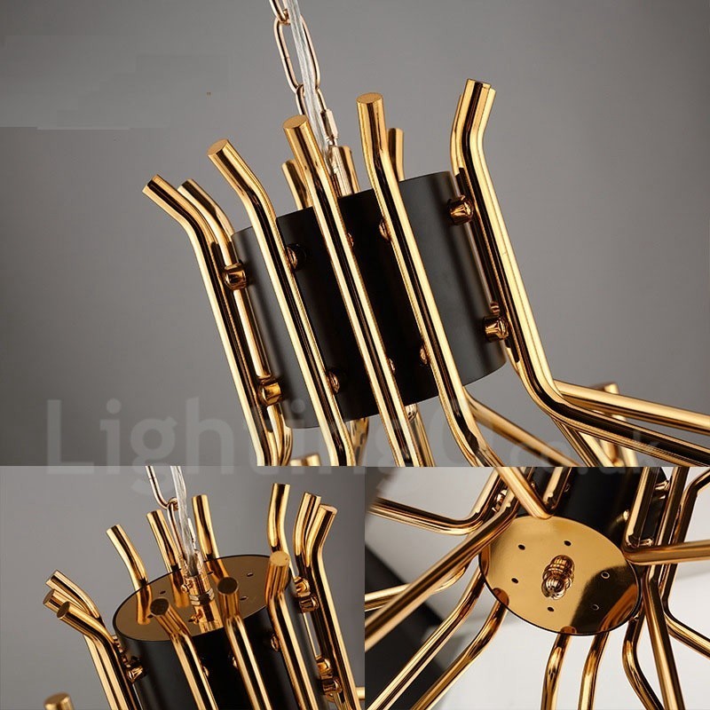 Lámpara de araña moderna contemporánea de 12 luces y 2 niveles