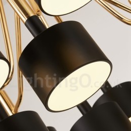 Lámpara de araña moderna contemporánea de 12 luces y 2 niveles