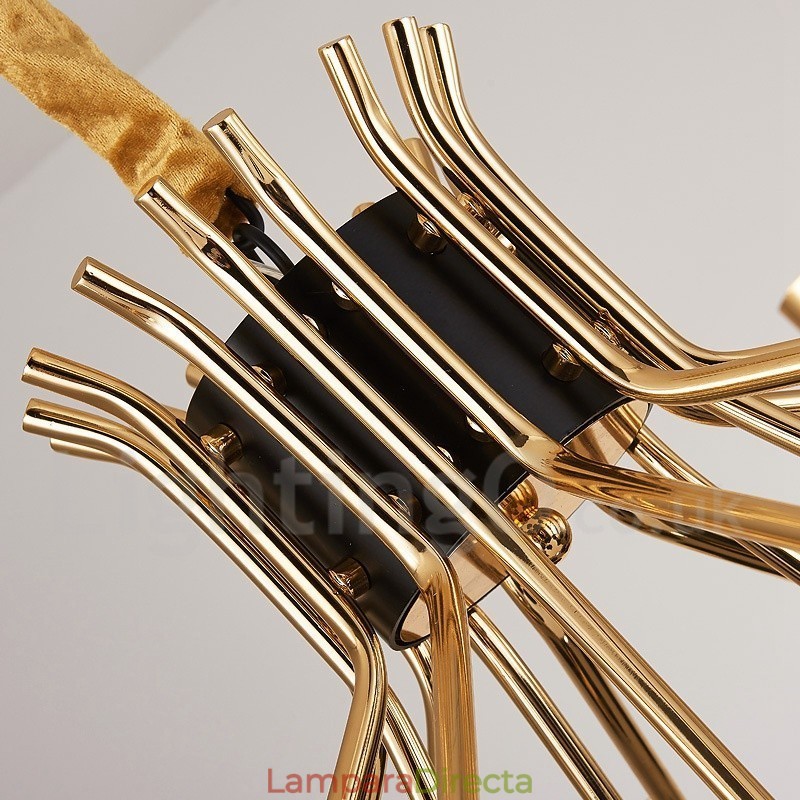 Lámpara de araña de estilo contemporáneo moderno de 15 luces y 2 niveles